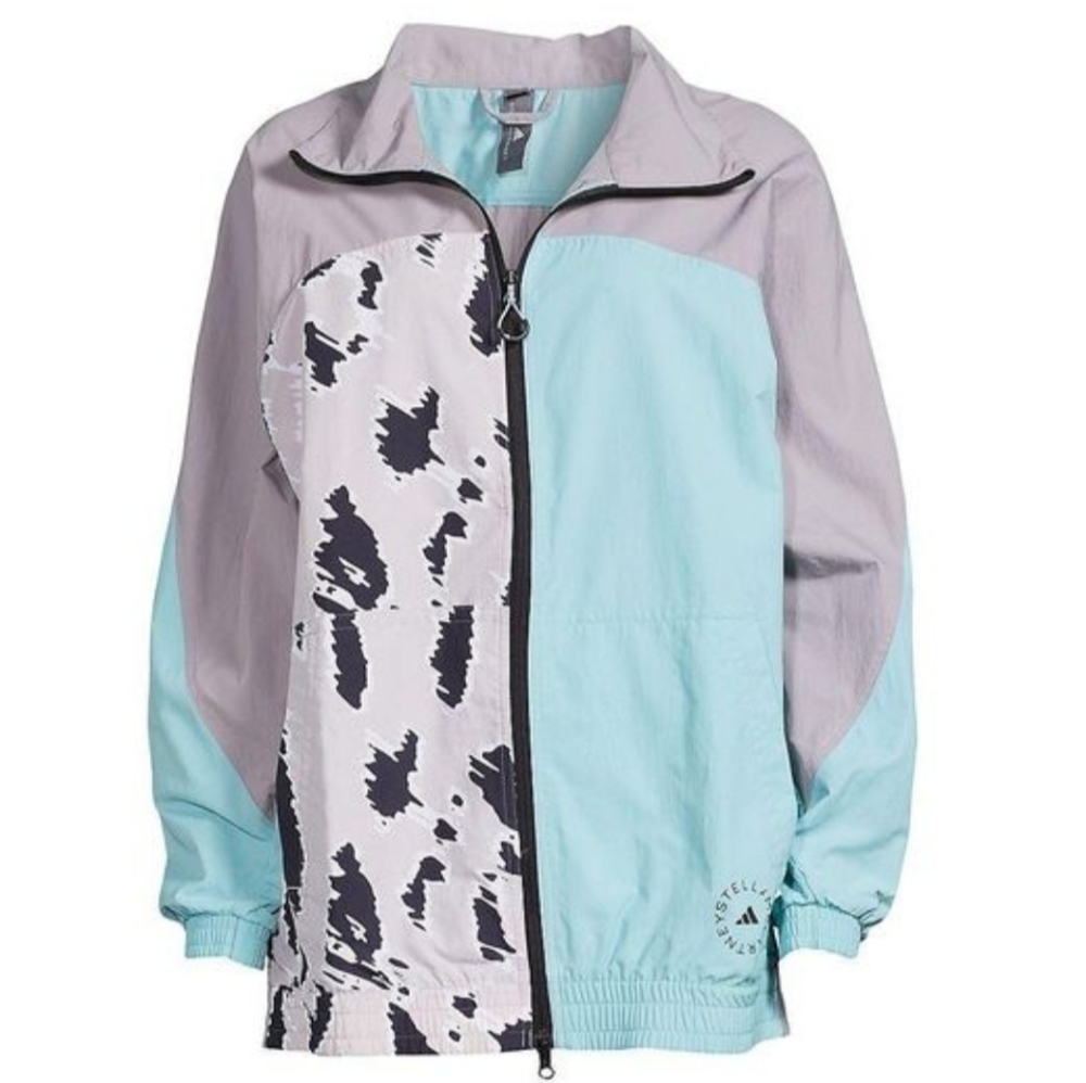 adidas By Stella McCartneyWomen's Blue Colorblock Windbreaker Jacket
